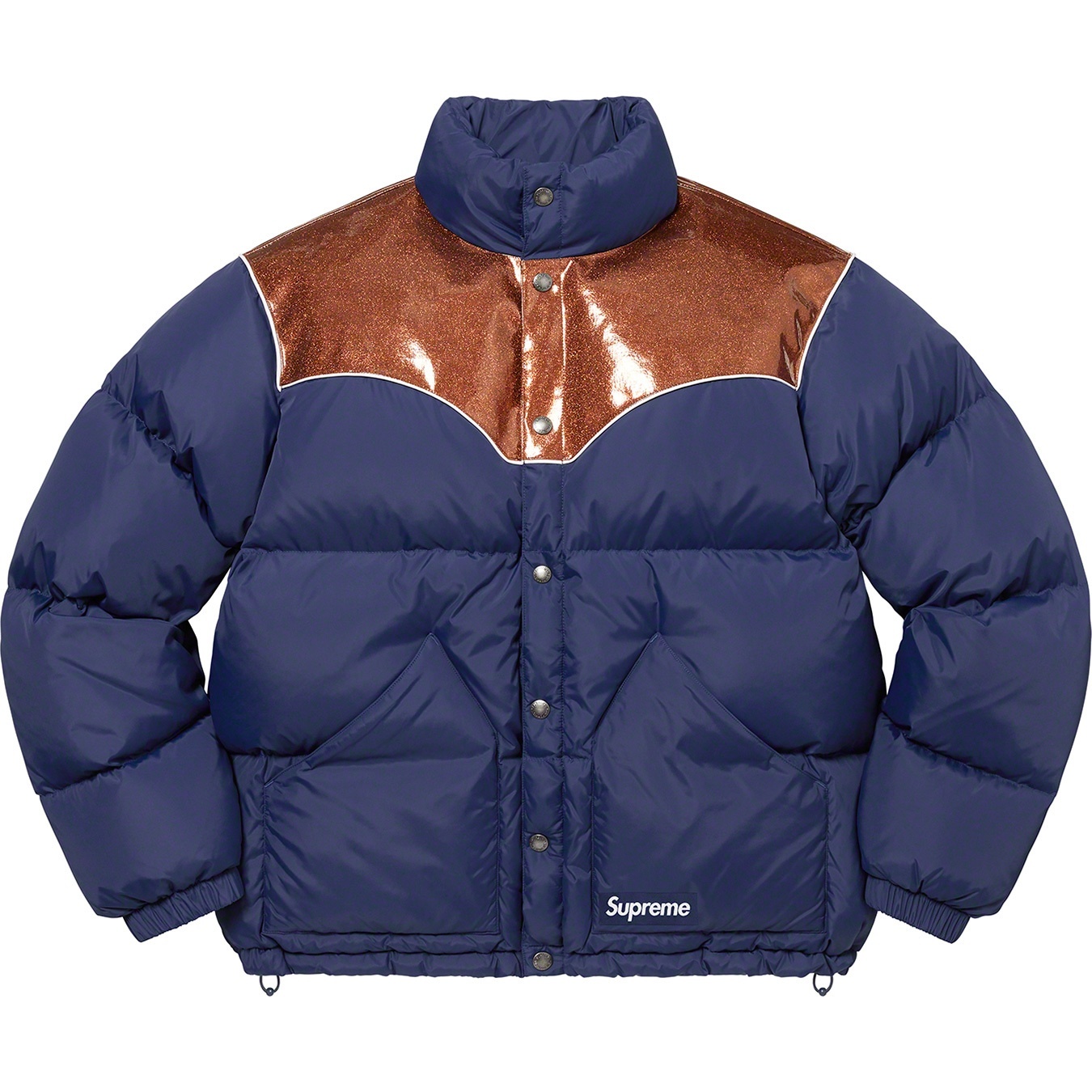 Glitter Yoke Down Puffer Jacket view 4